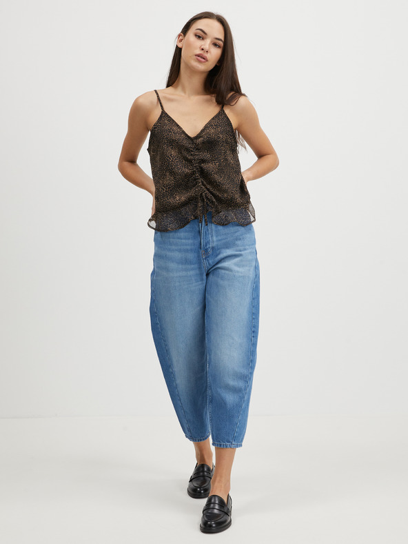 Noisy May Черен и кафяв топ с леопардов принт Noisy May Melina