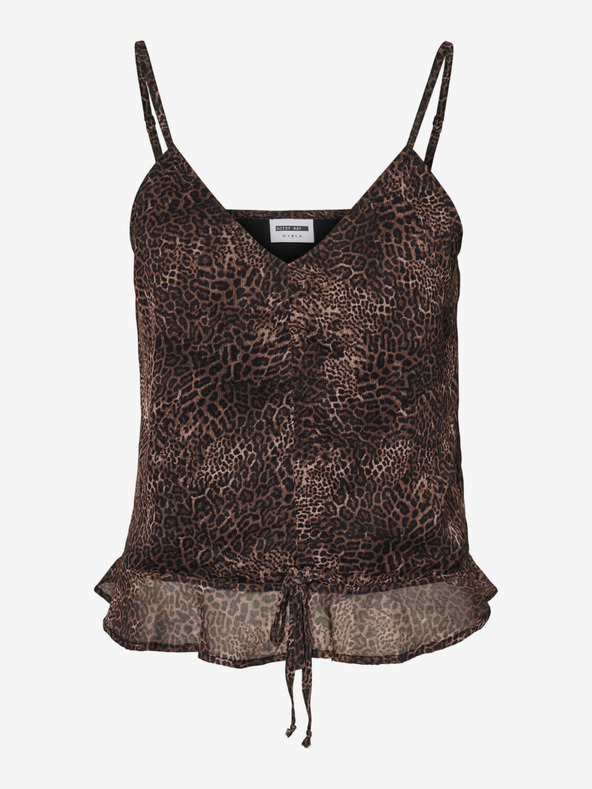 Noisy May Черен и кафяв топ с леопардов принт Noisy May Melina