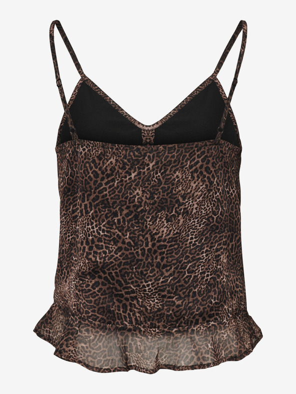Noisy May Черен и кафяв топ с леопардов принт Noisy May Melina
