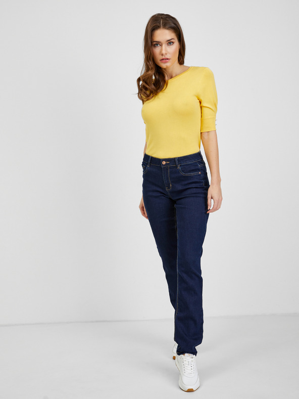 Orsay Тъмносини дамски straight mid waist дънки ORSAY