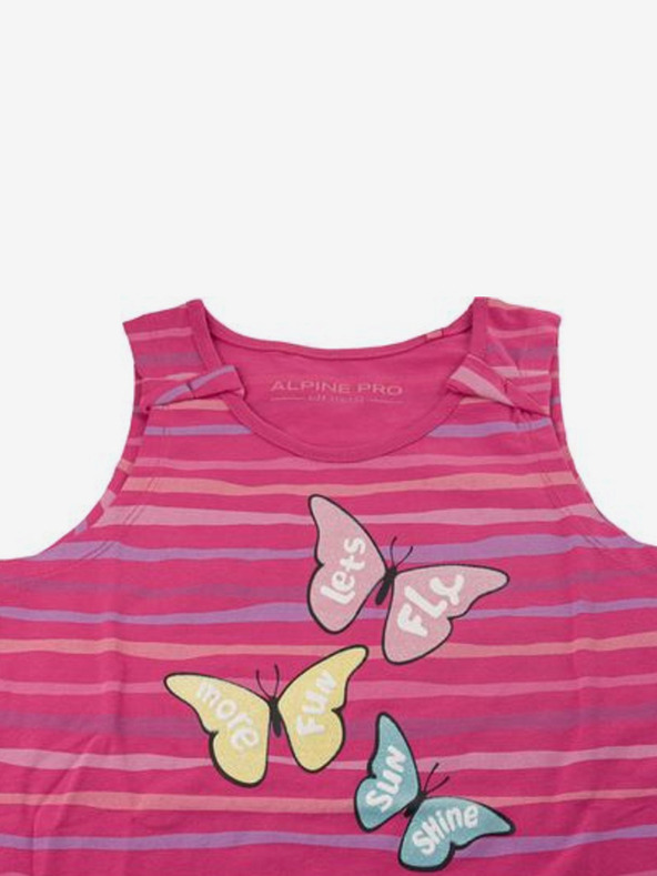 ALPINE PRO Тъмнорозов детски щампован потник ALPINE PRO Holso