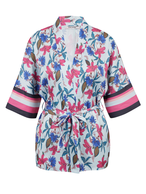 Orsay Светлосиньо дамско кимоно на цветя ORSAY