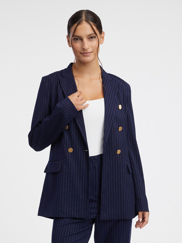 Orsay Тъмносиньо дамско сако на райе ORSAY