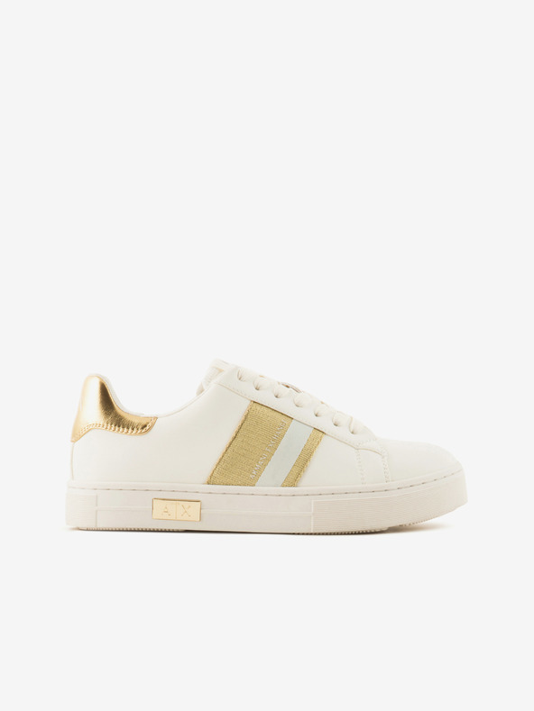 Armani Exchange Дамски маратонки в златисто и кремаво Armani Exchange