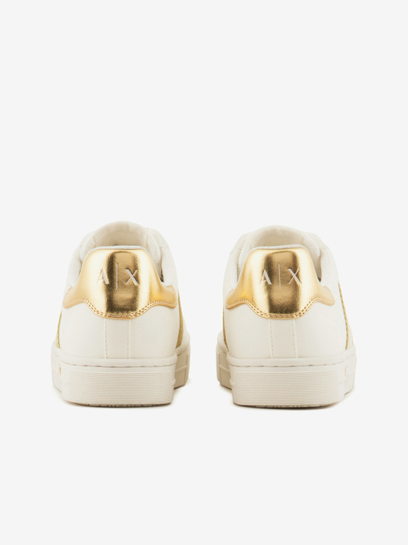 Armani Exchange Дамски маратонки в златисто и кремаво Armani Exchange