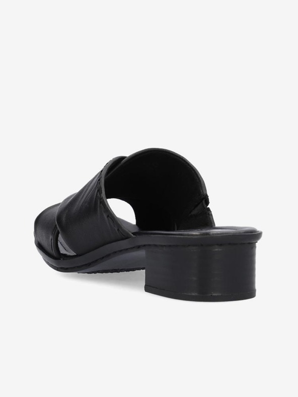 Rieker Черни дамски кожени чехли Rieker