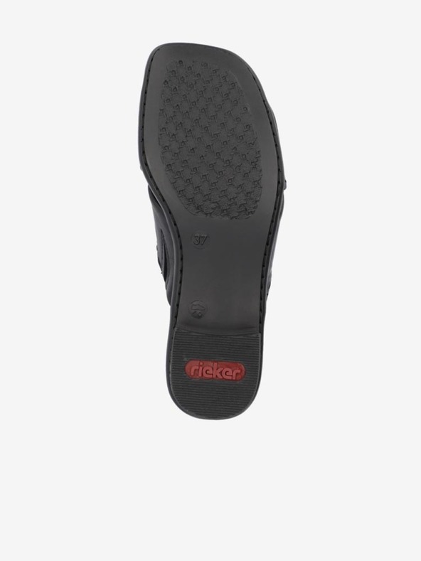 Rieker Черни дамски кожени чехли Rieker