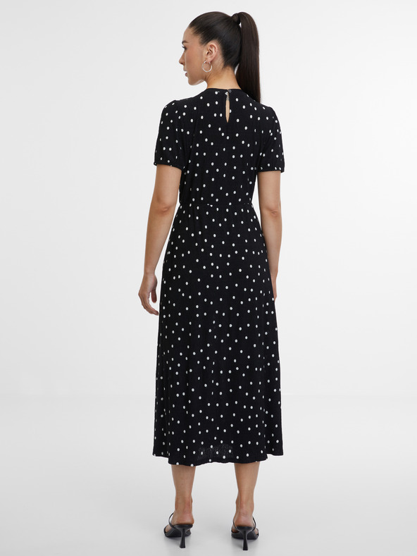 Orsay Черна дамска рокля с десен ORSAY