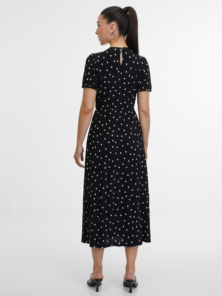 Orsay Черна дамска рокля с десен ORSAY