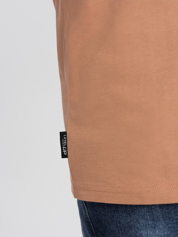 Ombre Clothing Светлокафява мъжка тениска Ombre Clothing