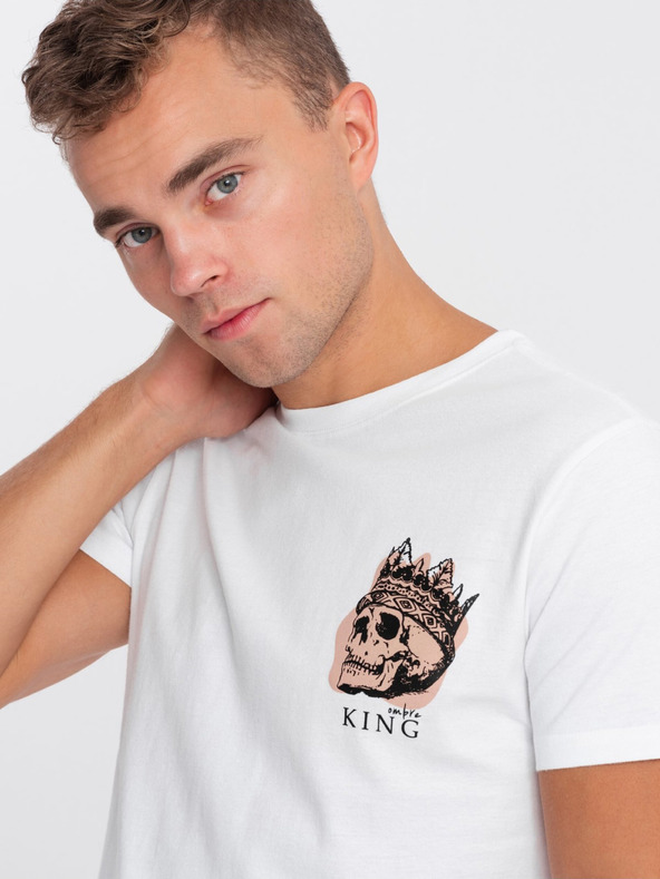 Ombre Clothing Бяла мъжка тениска Ombre Облекло