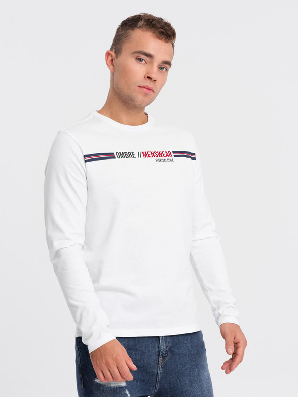 Ombre Clothing Бяла мъжка тениска Ombre Облекло