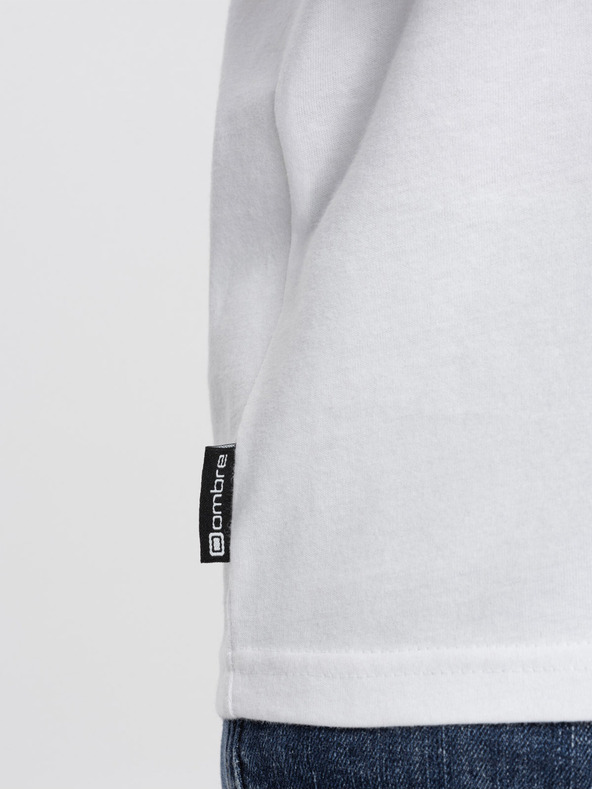 Ombre Clothing Бяла мъжка тениска Ombre Облекло