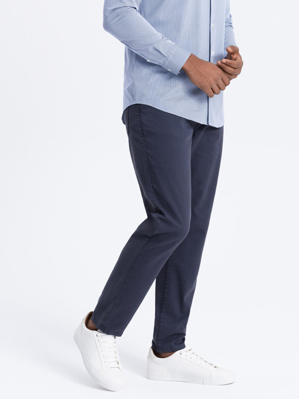 Ombre Clothing Тъмно синьо Мъжки панталони Chino Ombre Облекло