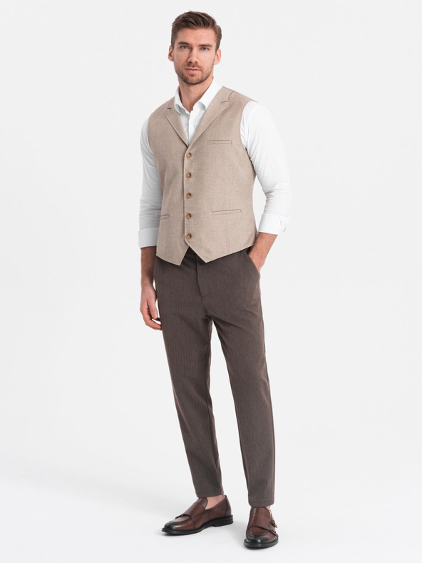 Ombre Clothing Кафяви мъжки панталони Chino Ombre Облекло