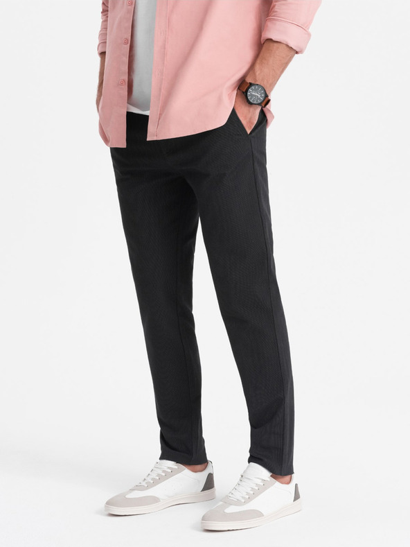 Ombre Clothing Тъмно сиви мъжки панталони чино Ombre Clothing