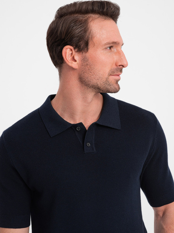 Ombre Clothing Тъмносиня мъжка поло риза Ombre Clothing