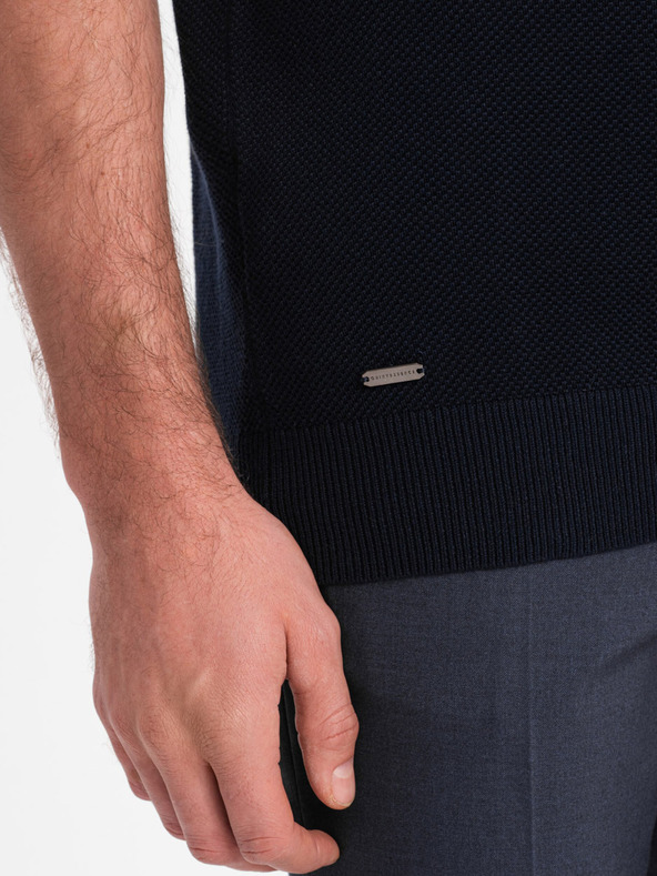 Ombre Clothing Тъмносиня мъжка поло риза Ombre Clothing