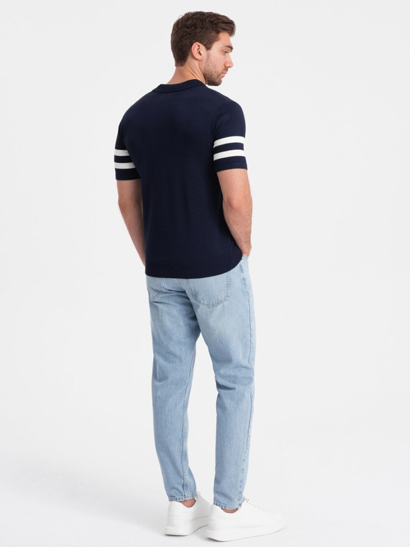 Ombre Clothing Тъмно синя мъжка поло риза Ombre Clothing