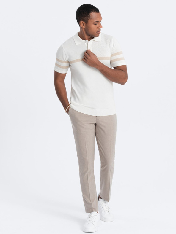 Ombre Clothing Кремава мъжка поло риза Ombre Clothing