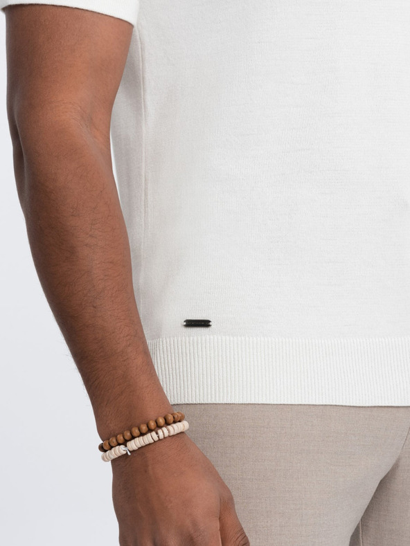 Ombre Clothing Кремава мъжка поло риза Ombre Clothing