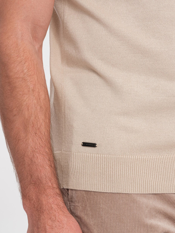 Ombre Clothing Бежова мъжка поло риза Ombre Облекло