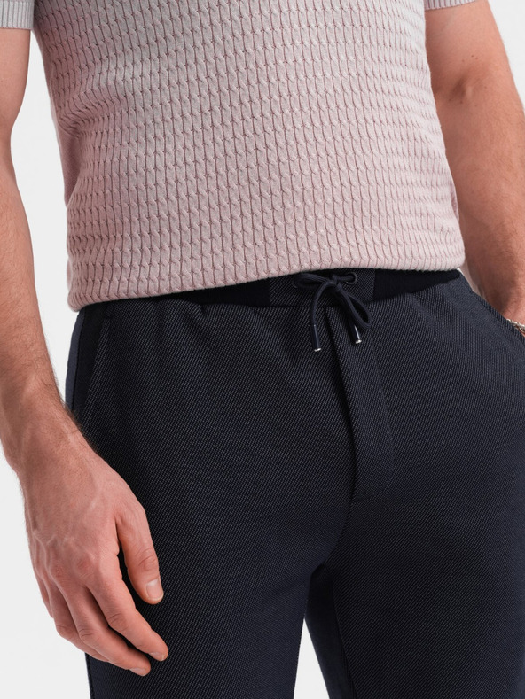 Ombre Clothing Тъмно сини мъжки къси панталони с джобове Ombre Clothing