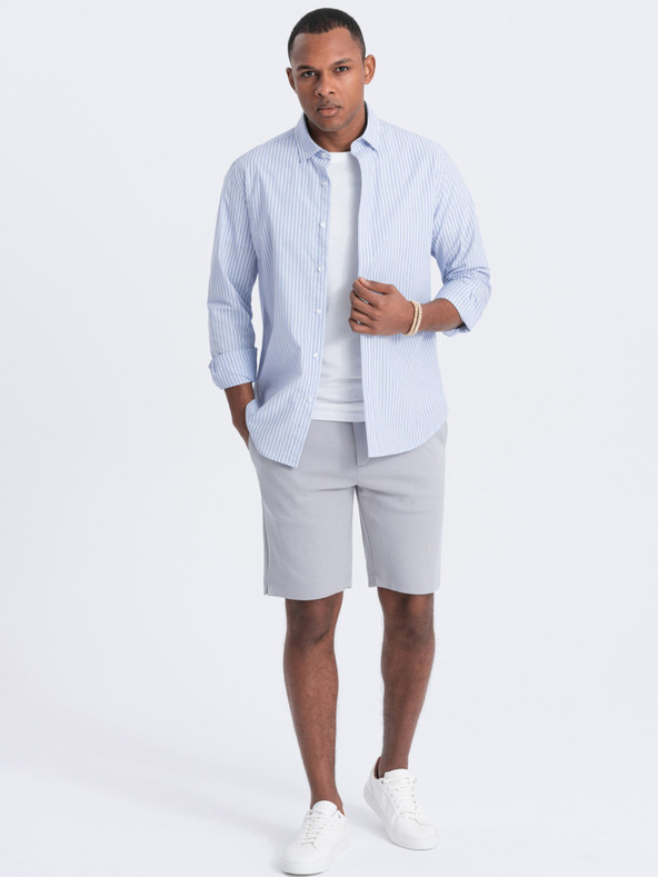 Ombre Clothing Сиви мъжки къси панталони Ombre Clothing