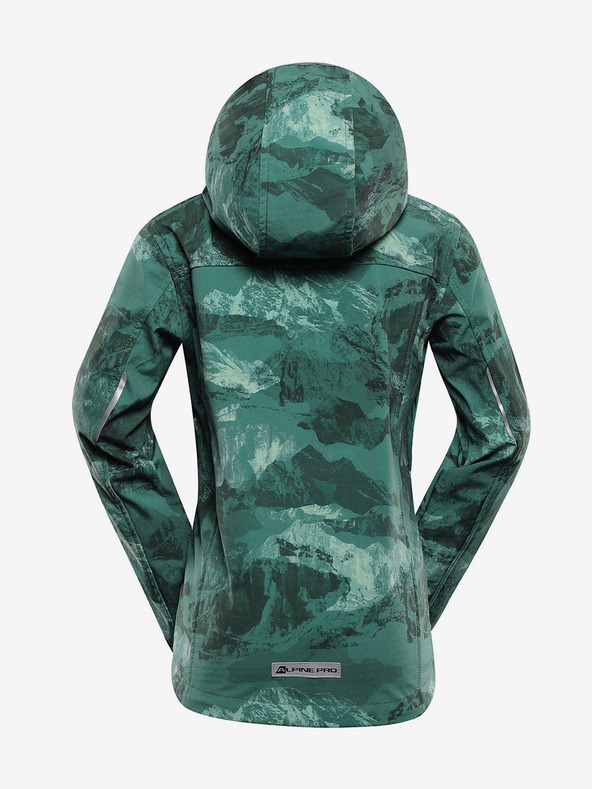 ALPINE PRO Зелено детско шарено софтшел яке ALPINE PRO HOORO
