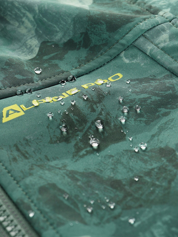 ALPINE PRO Зелено детско шарено софтшел яке ALPINE PRO HOORO