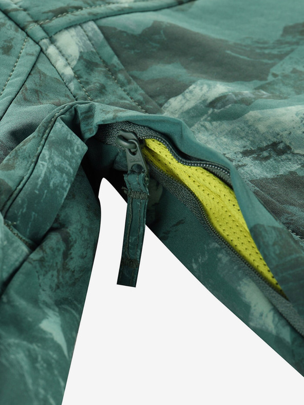 ALPINE PRO Зелено детско шарено софтшел яке ALPINE PRO HOORO