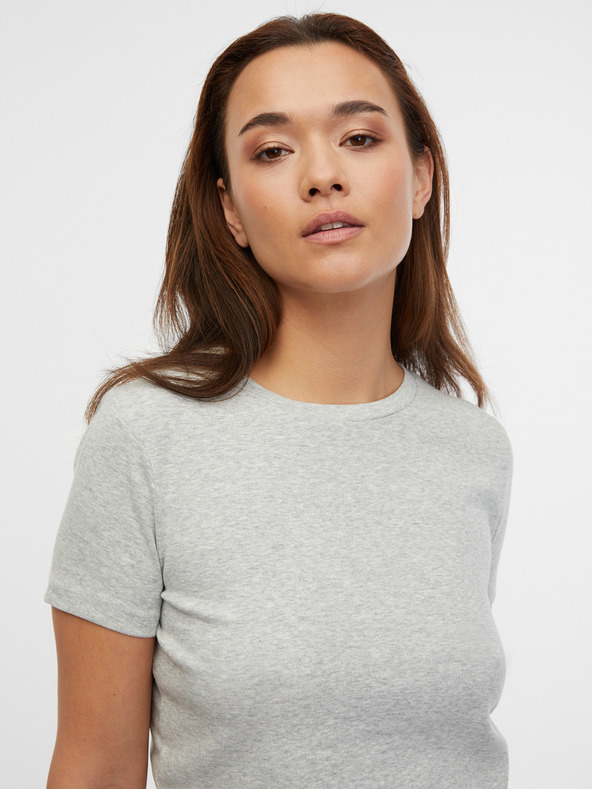 Orsay Светлосива дамска меланжирана basic тениска ORSAY