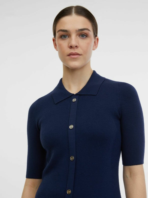 Orsay Тъмносиня дамска рокля-пуловер ORSAY