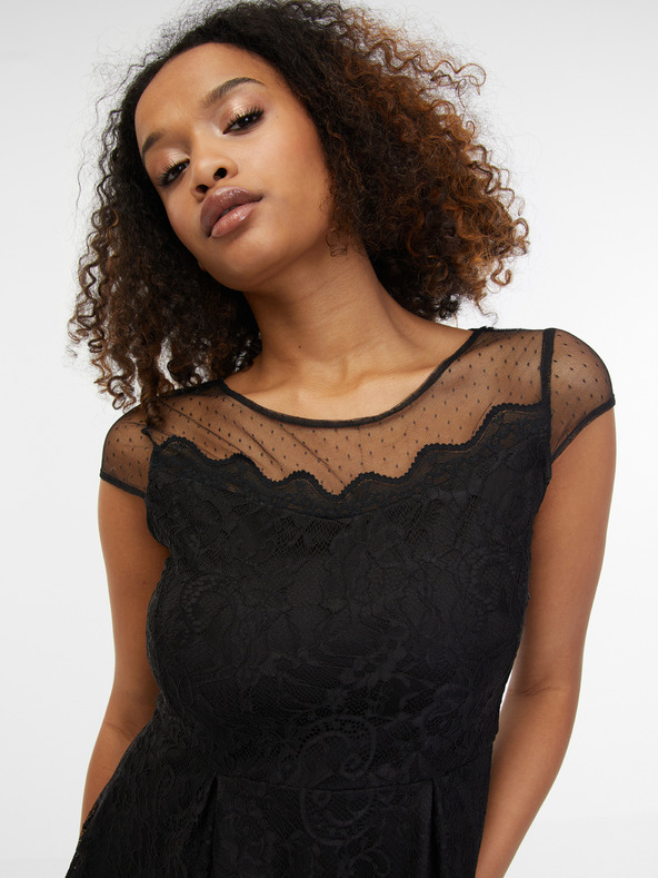 Orsay Черна дамска дантелена рокля ORSAY