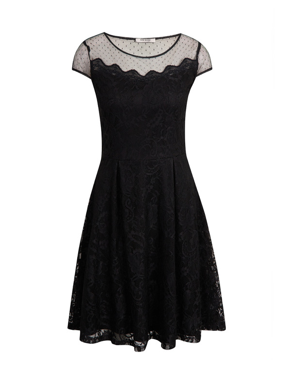 Orsay Черна дамска дантелена рокля ORSAY