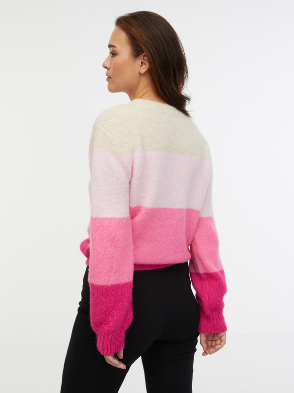 Orsay Бежово-розов дамски пуловер на райе ORSAY