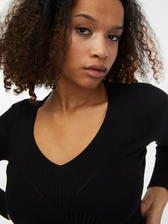 Orsay Черен дамски рипсен пуловер ORSAY