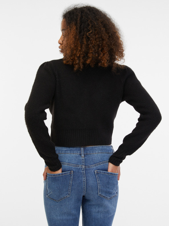 Orsay Черна дамска жилетка с примес на вълна ORSAY