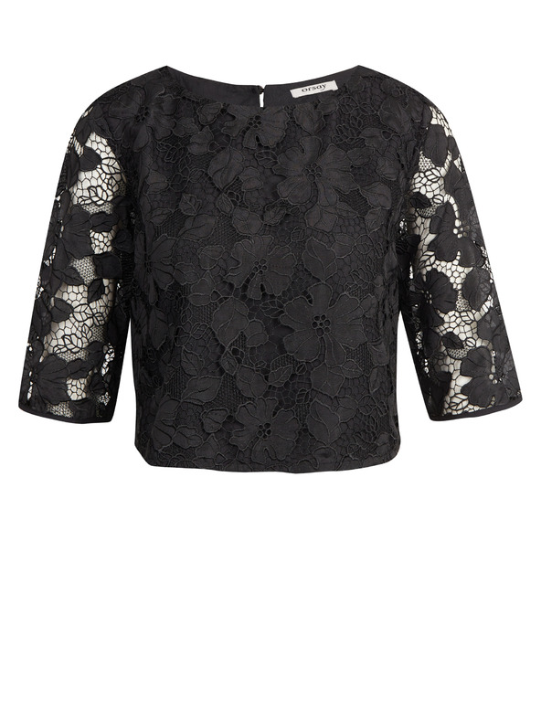 Orsay Черна дамска дантелена блуза ORSAY