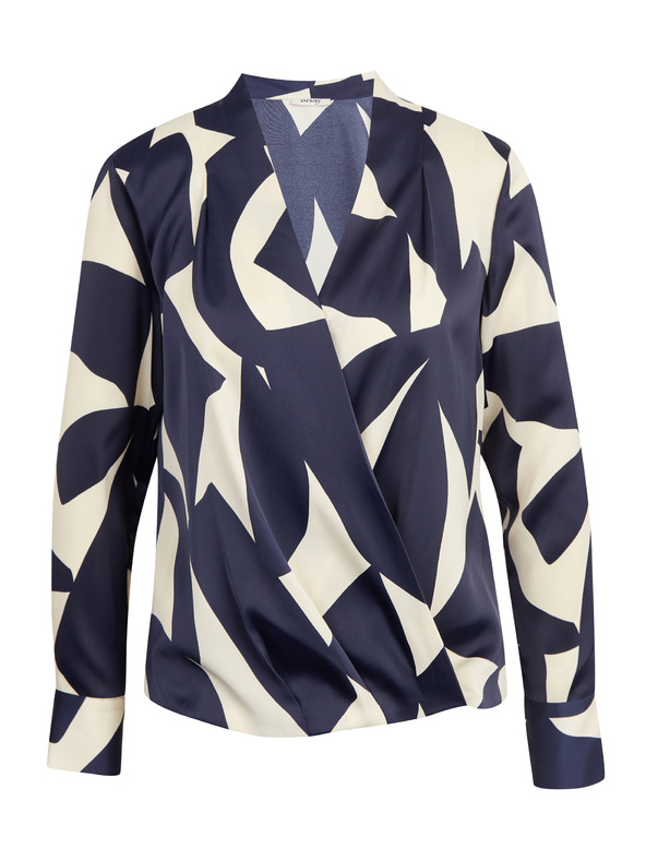 Orsay Кремаво-синя дамска сатенена блуза с десенORSAY