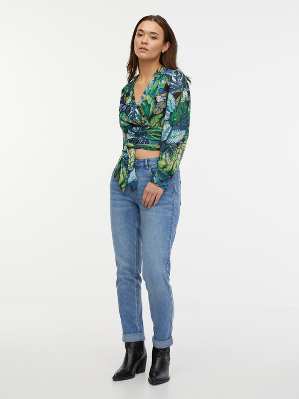 Orsay Зелена дамска блуза с десен ORSAY