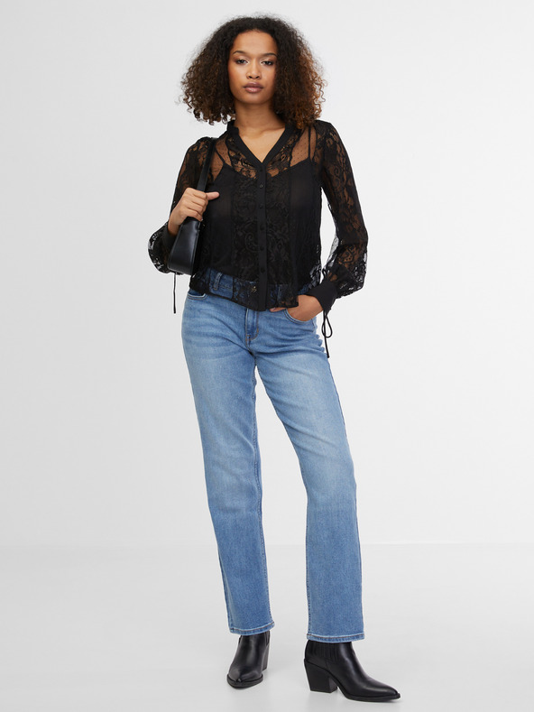 Orsay Черна дамска дантелена блуза ORSAY