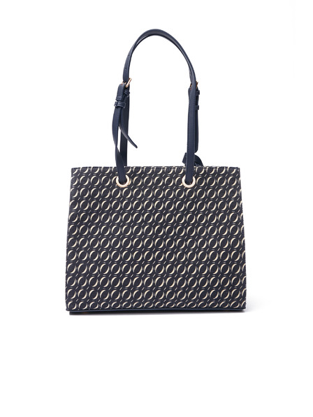 Orsay Тъмносиня дамска чанта с десен ORSAY