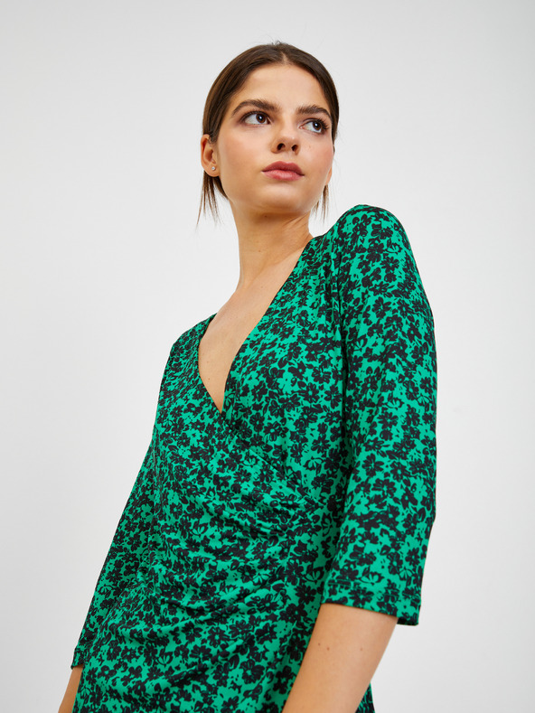 Orsay Черно-зелена дамска рокля на цветя ORSAY