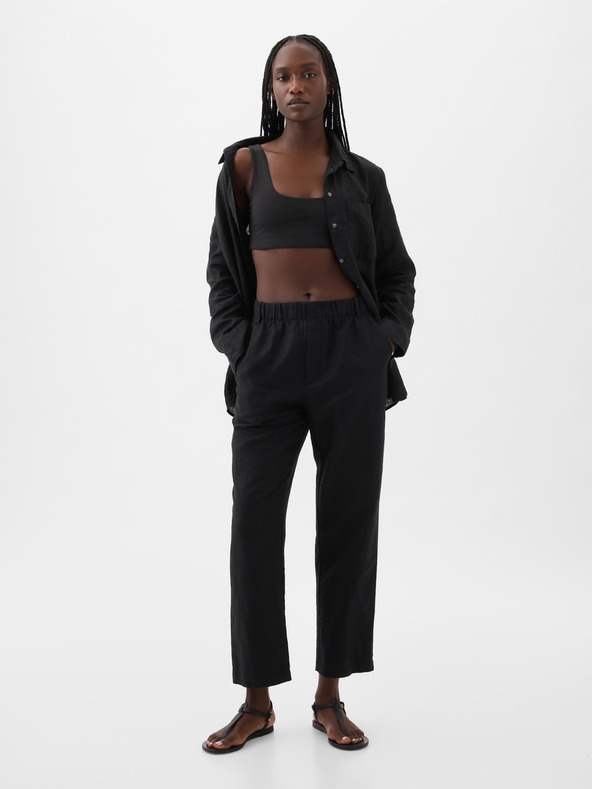 GAP Ленени панталони висока талия GAP