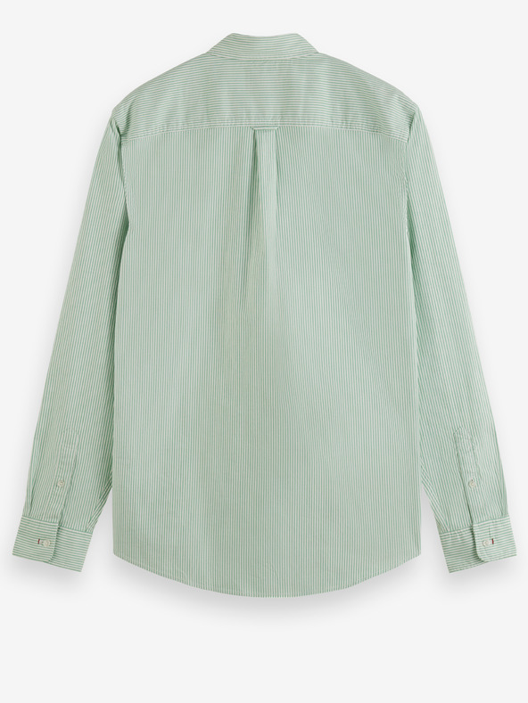 Scotch & Soda Светлозелена мъжка риза на райета Scotch & Soda Essential Oxford