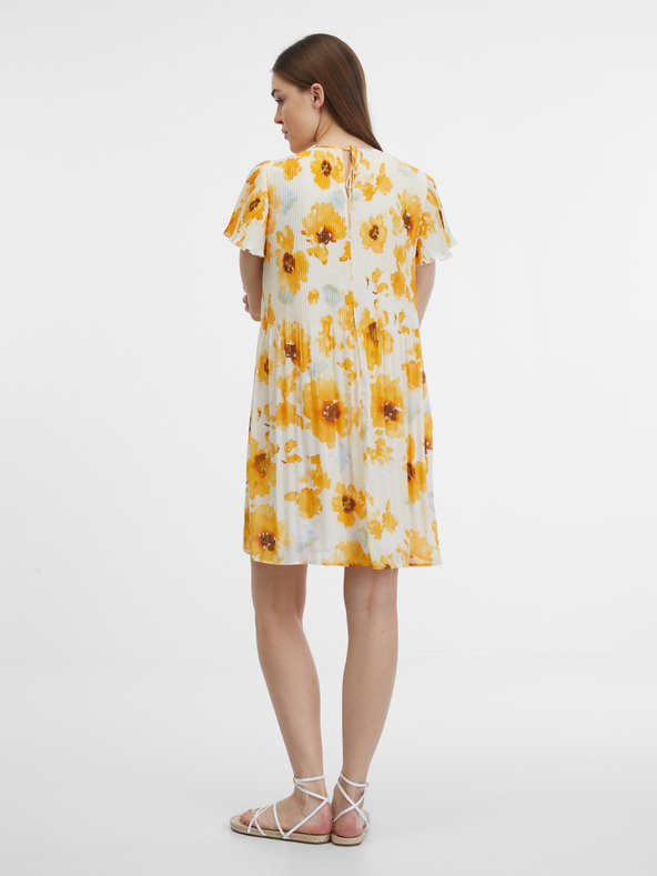 Orsay Жълто-бежова дамска рокля на цветя ORSAY