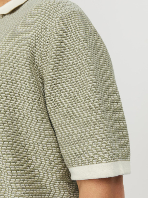 Jack & Jones Зелена мъжка тениска за поло Jack & Jones Mykonos