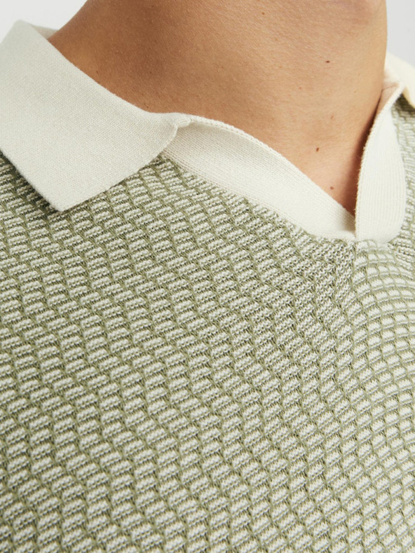 Jack & Jones Зелена мъжка тениска за поло Jack & Jones Mykonos