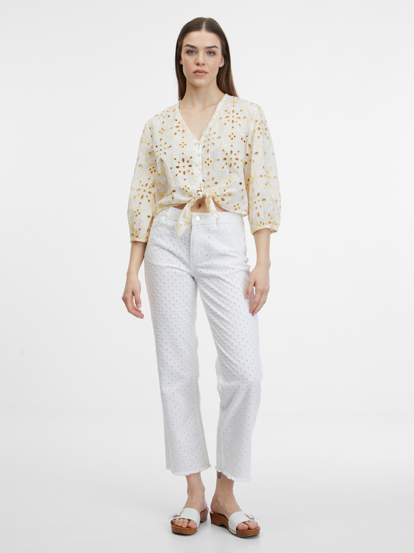 Orsay Жълто-бяла дамска блуза ORSAY